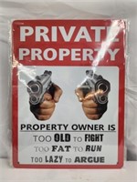 3 metal private property signs