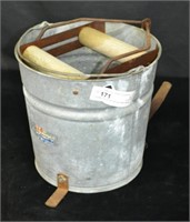 Vintage Galvanized Wringer Mop Bucket