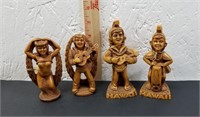 Set of 4 Vintage Hapa Wood Coco Joe's