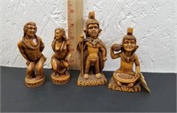 Set of 4 Vintage Hapa Wood Coco Joe's