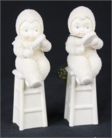 Pair of Snowbabies Smile at Yourself Figures