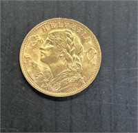 1935 French 20 Francs Gold Foreign Coin 6.5g