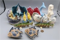17 Mid-Century Ceramic S&P: Fish, Marlin, Mermaid+