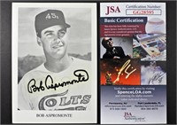 BOB ASPROMONTE AUTOGRAPH PHOTO CARD-JSA