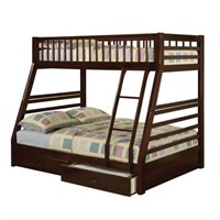 ACME Jason Twin over Full Bunk Bed with 2 Drawer i