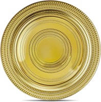 Gold Dot Glass Charger Plates, 4pc