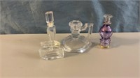 Miniature Perfume Bottles & Candle Holder