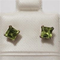 Silver Peridot(1ct) Earrings