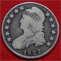 1822 Bust Silver Half Dollar