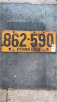 1924 Pennsylvania License Plate