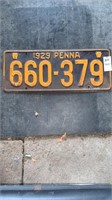 1929 Pennsylvania License Plate