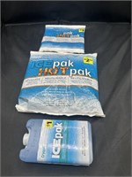 3pc Cryopak Reusable Ice Paks Assorted Sizes NEW