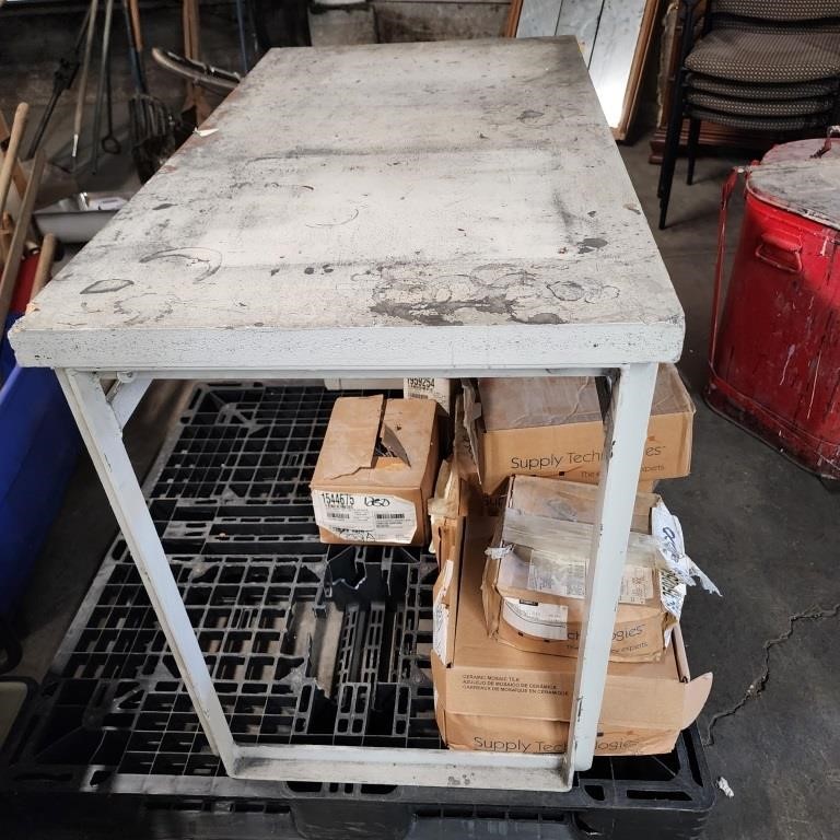 Industrial Work Bench, Metal framed, 1 1/2 in OSB