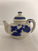 Blue and White Miniature Floral Teapot