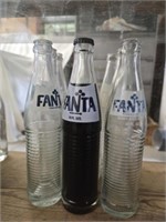 Lot of 9 vintage Fanta bottles
