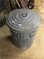 Metal trash can
