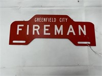 Metal Fireman Plaque