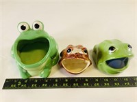 3pcs misf frog soap and sponge holders