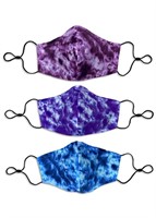 $ 20 Unisex Curved Face Mask Tie Dye 3-Pack