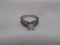 Sterling Silver & CZ Lady's Accent Ring