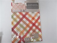 Autumn Gingham 90" Round Tablecloth With Soft