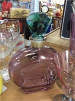 Pink and green decanter