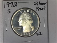 1992-S Silver Proof Washington Quarter