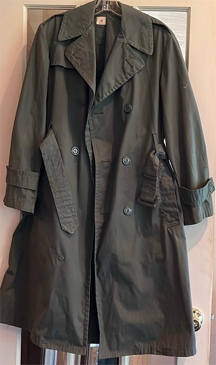 Vintage Army Green Trench Coat