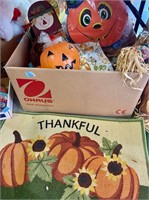 Pumpkins, fall decorations all in box, seasonal