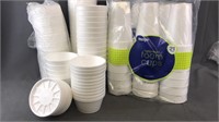 2 Bags Of Styrofoam Cups Bowls & A Few Lids