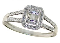 10kt Gold Emerald Cut 1/2 ct Diamond Ring