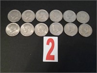 Lot of 12 - 1971  D Kennedy Half Dollars