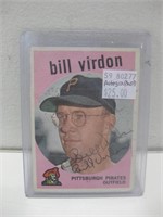 Signed Bill Virdon Baseball Card No COA