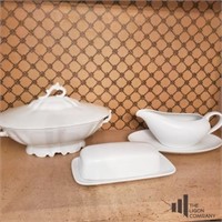 White Colored Serving Pieces