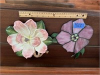 Fitz & Floyd Plate & Stained Glass Flower