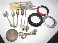 Group vintage silver plate cutlery pieces