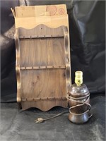 VTG Spoon Display & Wooden Lamp
