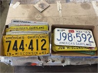 2 BOXES OF LICENSE PLATES