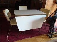 Mid/Mod Drop Leaf Breakfast Table & (3) Chairs