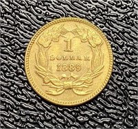1889 BU Indian Princess $1.00 Gold Coin