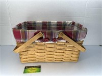 Longaberger Basket with Plaid Liner
