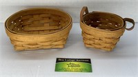 2 small round Longaberger Baskets