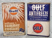 (2) "Gulf" 1GAL Antifreeze Cans