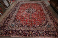 Kashan Hand Woven Rug 10 x 13.8 ft