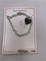 NEW STERLING SILVER HEART CHARM BRACELET