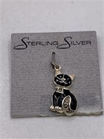 NEW STERLING SILVER CAT PENDANT/CHARM