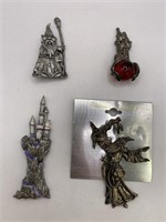 WIZZARD/CASTLE BROOCH LOT