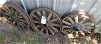 (3) Wood spoke wheels.