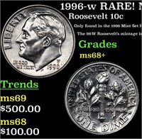 1996-w Roosevelt Dime RARE! Near Top Pop! 10c Grad