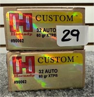 (50) Rounds of Hornady 32 Auto 60 Gr. XTP Hollow